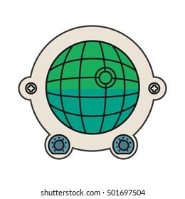 Robot technical Colorful meter icon. Vector illustration isolated on white background.