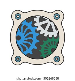 Robot technical Colorful meter icon. Vector illustration isolated on white background.