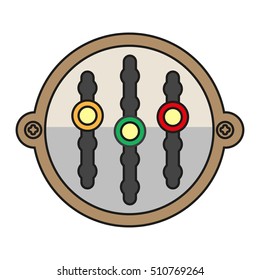 Icono del medidor de color técnico robótico. Ilustración vectorial aislada en fondo blanco.