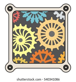 Icono del medidor de color técnico robótico. Ilustración vectorial aislada en fondo blanco.