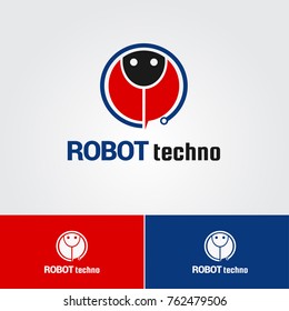 robot techno logo vector for business