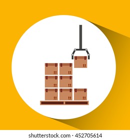 robot technolgy machine, industry icon, vector illustration