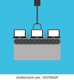 robot technolgy machine, industry icon, vector illustration