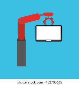 robot technolgy machine, industry icon, vector illustration