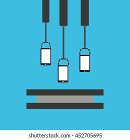 robot technolgy machine, industry icon, vector illustration