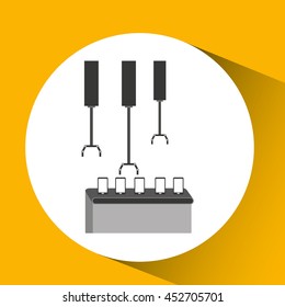 robot technolgy machine, industry icon, vector illustration