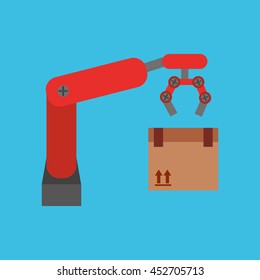 robot technolgy machine, industry icon, vector illustration