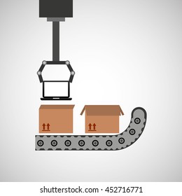 robot technolgy machine, industry icon, vector illustration