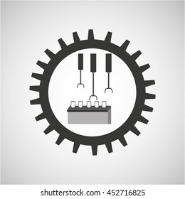 robot technolgy machine, industry icon, vector illustration