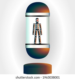 Robot Technology in a Capsule. Vector Illustration