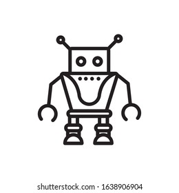 robot technology character cartoon artificial vector illustration linear design