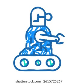 robot technology doodle icon sketch vector. robot technology sign. isolated symbol illustration