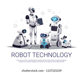 Robot Technology Flat Composition 