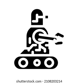 robot technology glyph icon vector. robot technology sign. isolated contour symbol black illustration