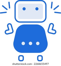 Colección de iconos de tecnología robótica con estilo de contorno azul. Concepto, digital, datos, abstracto, red, internet, tecnología. Ilustración vectorial