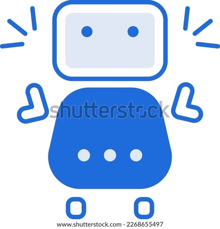 Robot technology icon collection with blue outline style. Concept, digital, data, abstract, network, internet, tech. Vector Illustration