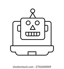 Ícone de tecnologia robô com ilustração de estoque de vetor de fundo branco
