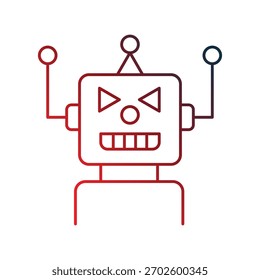 Ícone de tecnologia robô com ilustração de estoque de vetor de fundo branco