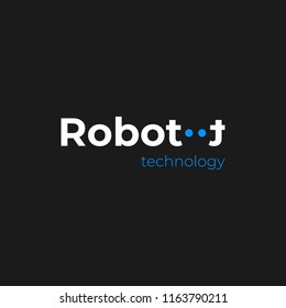 robot technology logo. vector design