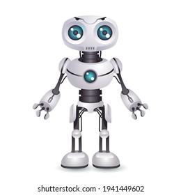 Robot technology mechanical artificial intelligence future scifi science fiction 3d design vector illustration