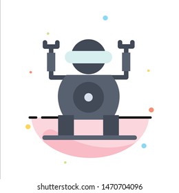 Robot, Technology, Toy Abstract Flat Color Icon Template. Vector Icon Template background
