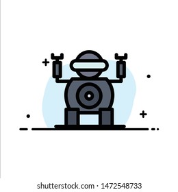 Robot, Technology, Toy  Business Flat Line Filled Icon Vector Banner Template