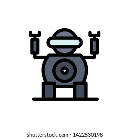 Robot, Technology, Toy  Flat Color Icon. Vector icon banner Template