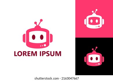 Robot television logo template design vector