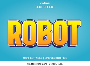 Robot Text Effect With Orange Color Editable.