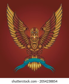 Robot theme eagle illustration artwork, perfect for design of t-shirts, stickers, merchandise, etc