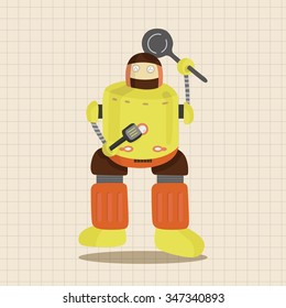 robot theme elements vector, eps