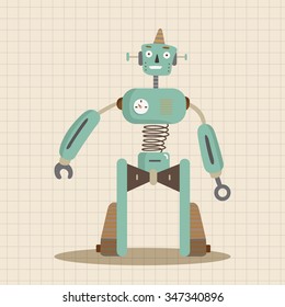 robot theme elements vector, eps