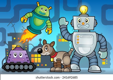 Robot theme image 6 - eps10 vector illustration.