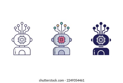 Robot Thinking,  Decision icon vector illustration