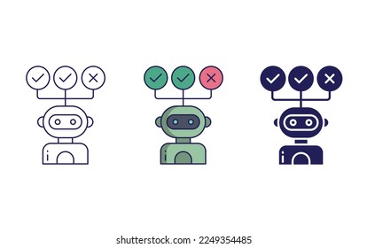 Robot Thinking,  Decision icon vector illustration