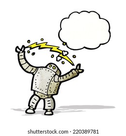 robot with thought bubble cartoon