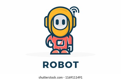 Robot thumb up. Vector