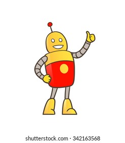 Robot with thumbs up