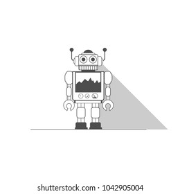 robot tin toy , vector logo 
