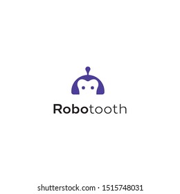 Robot and tooth idea concept logo design. vector icon illustration with eps1. simple, unique and modern style logos