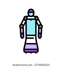 robot a touchscreen color icon vector. robot a touchscreen sign. isolated symbol illustration