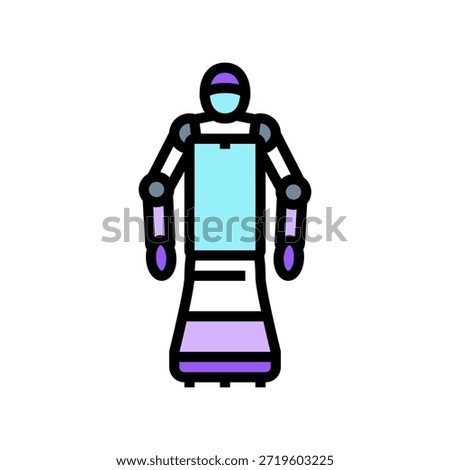 robot a touchscreen color icon vector. robot a touchscreen sign. isolated symbol illustration