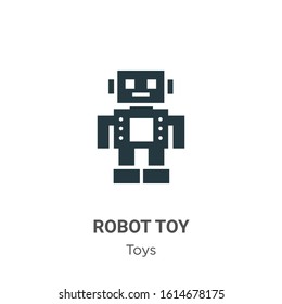 Robot toy glyph icon vector on white background. Flat vector robot toy icon symbol sign from modern toys collection for mobile concept and web apps design.