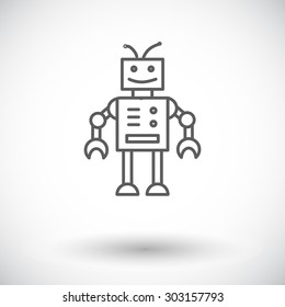 Robot toy icon. Thin line flat vector related icon for web and mobile applications. It can be used as - logo, pictogram, icon, infographic element. Vector Illustration. 