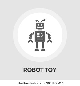 Robot toy icon vector. Flat icon isolated on the white background. Editable EPS file. Vector illustration.