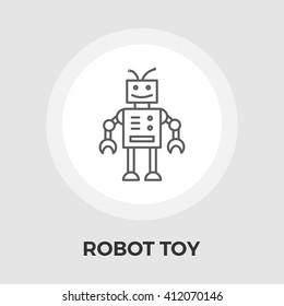 Robot toy icon vector. Flat icon isolated on the white background. Editable EPS file. Vector illustration.