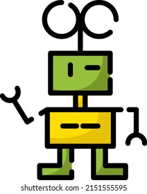 Robot toy, illustration, vector on a white background.