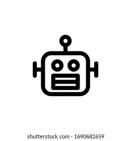 Robot Toy Outline Icon Vector Illustration
