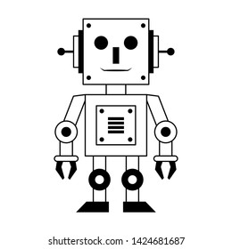 Robot toy technology cartoon vector illustration graphic design