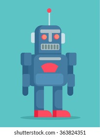 Robot toy. Vector flat illustration